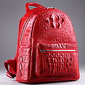 Сумки и аксессуары handmade. Livemaster - original item Crocodile Genuine Leather Backpack IMA0516R1. Handmade.