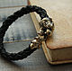 Bracelet made of genuine leather and bronze tiger, Bead bracelet, Volgograd,  Фото №1
