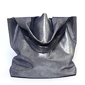 Сумки и аксессуары handmade. Livemaster - original item Shopper Bag Silver Leather Bag Package String Bag Tank Top Bag. Handmade.