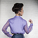 Оригинальная шёлковая блузка `Сирень` -торжественная, стильная и в то же время очень милая.Отлично сочетается с классическими юбкой или брюками,а так же юбкой из эко кожи, как на фото.