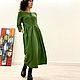 Минус 60!!!Длинное зелёное платье бохо из шерсти в пол, Платья, Москва,  Фото №1