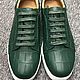 Sneakers made of genuine crocodile leather, in green color. Training shoes. SHOES&BAGS. My Livemaster. Фото №6