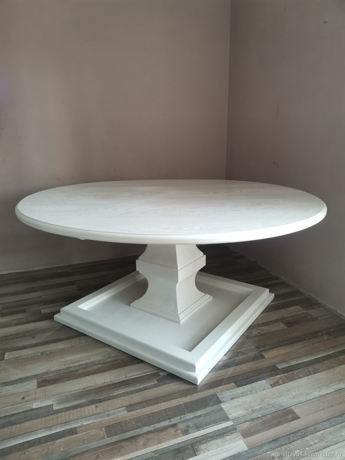 Столы: Круглый стол из массива дуба с крутящейся съемной столешницей в ...