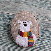 Украшения handmade. Livemaster - original item Brooch Bear in a scarf. Handmade.