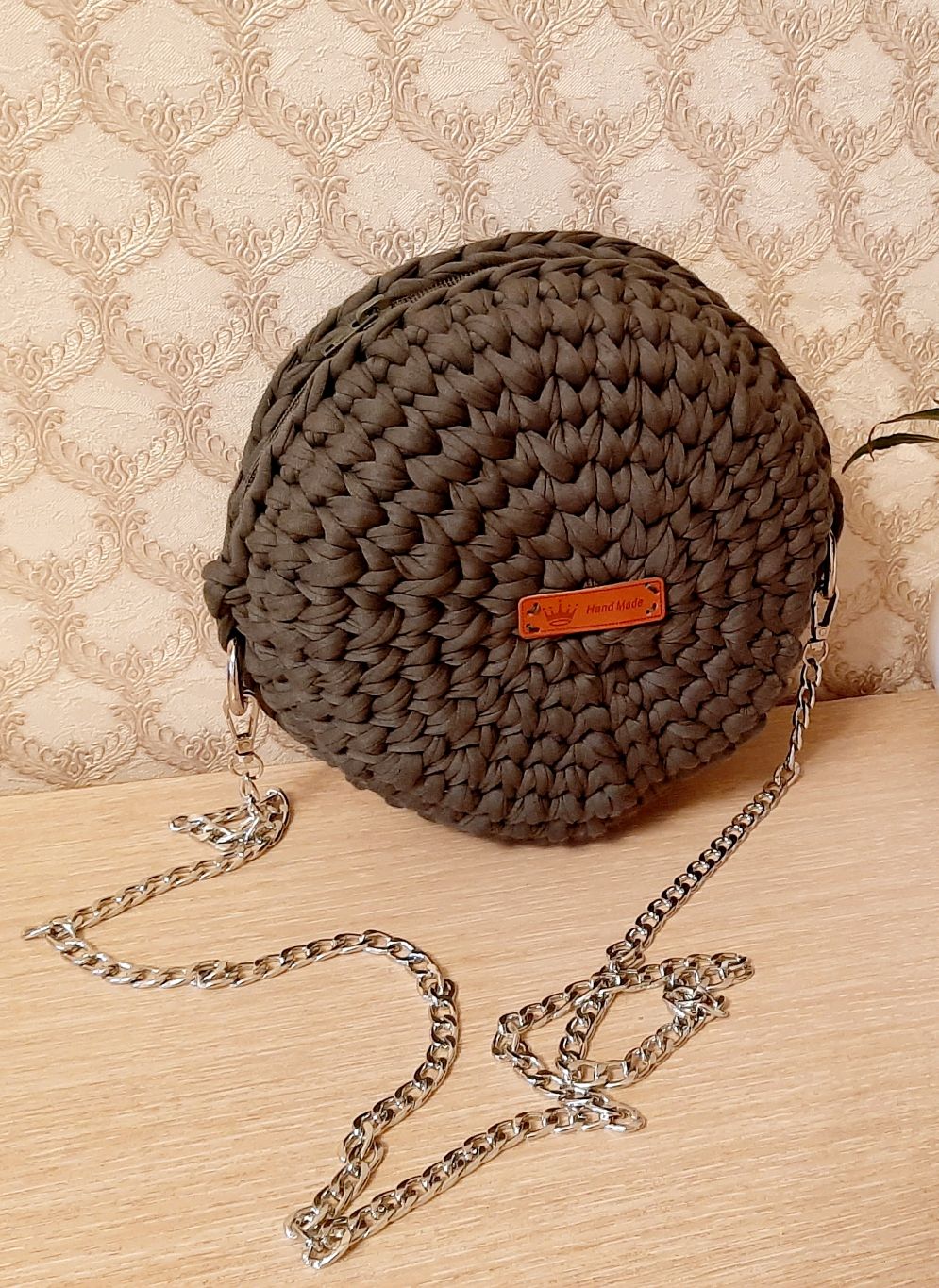 Круглая сумка из полиэфирного шнура