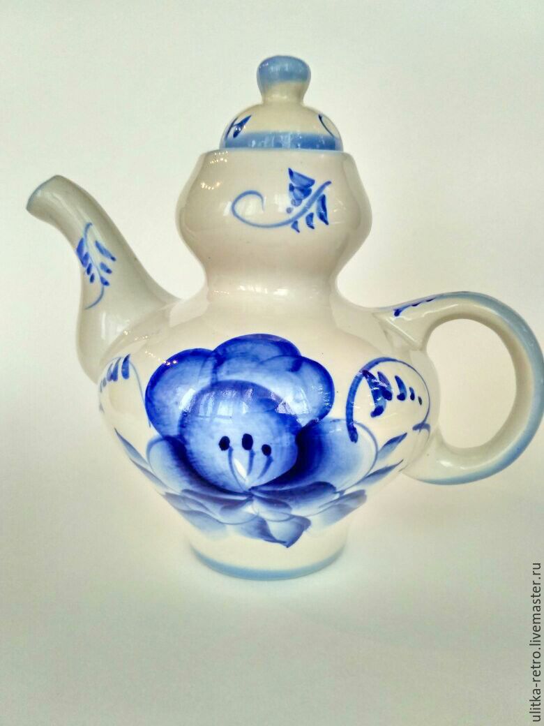 The tea pot Gzhel, Vintage teapots, Moscow,  Фото №1