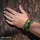 Multi-row bracelet on memory wire made of lampwork beads green. Bead bracelet. BijouSiberia. My Livemaster. Фото №5