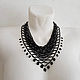Black beaded kerchief necklace, Necklace, Kireevsk,  Фото №1