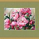 Painting for interior Pink peonies (flowers green pink). Pictures. Pastelena. My Livemaster. Фото №4