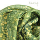 Шелковый шейный платок - зеленый горох, батик, ручная роспись, Платки, Самара,  Фото №1