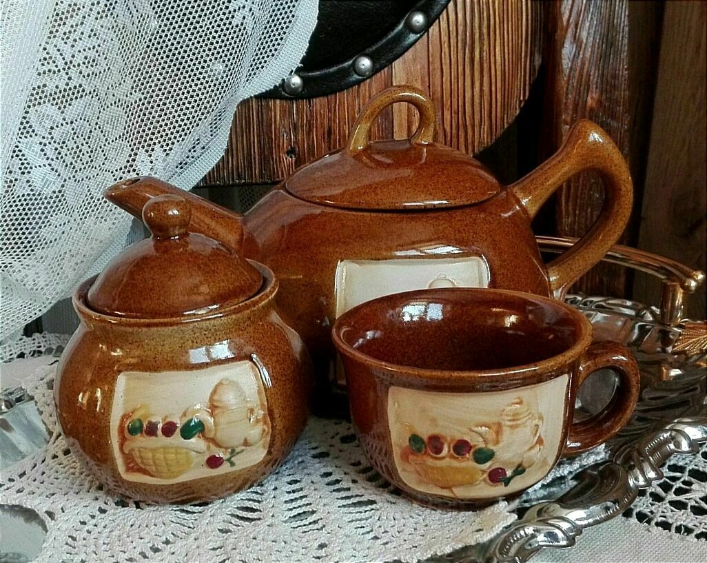 Винтаж: Набор для чаепития. Обливная керамика. Винтаж купить в интернет ...