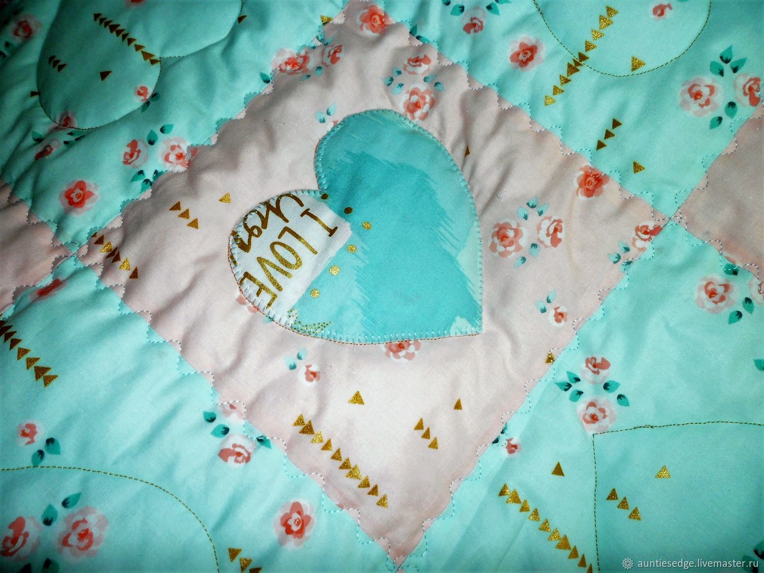 Одеяло стеганое лоскутное "Просто Любовь. Мята", Одеяла, Курск,  Фото №1