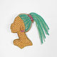 Beaded brooch Girl with turquoise braids, girl with dreadlocks. Brooches. Zveva. Online shopping on My Livemaster.  Фото №2