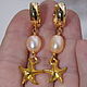 Marine style earrings with natural pearls. Earrings. Little pleasures for every day. My Livemaster. Фото №5
