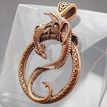 Украшения ручной работы. Ярмарка Мастеров - ручная работа Кулон из бронзы "Dragon of a winter night". Handmade.