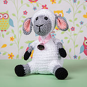 Куклы и игрушки ручной работы. Ярмарка Мастеров - ручная работа Soft toy Knitted Lamb with Bell Snowflake. Handmade.