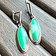 Серьги в мельхиоре с Хризопразом. Серьги классические. Jeweller -Danil. Ярмарка Мастеров.  Фото №7