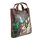Order Medium tote bag 'cat Professor'. Pelle Volare. Livemaster. . Classic Bag Фото №3