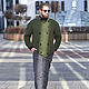 Olive knitted men's cardigan with buttons, Mens outerwear, Moscow,  Фото №1