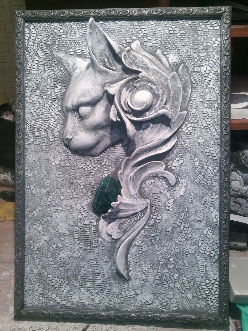 Барельеф \"Кошка\" – заказать на Ярмарке Мастеров – RVY26RU | Элементы ...