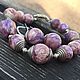 charoite. bracelet made of natural stones. earrings. Silver plated, Jewelry Sets, Moscow,  Фото №1