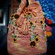 Order Knitted bag with stones 'Sunflowers'. Ekaterina Rud ( stylish stones ). Livemaster. . Crossbody bag Фото №3