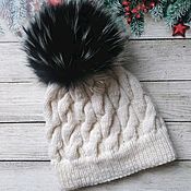 Аксессуары handmade. Livemaster - original item Knitted hat with pompom. Handmade.