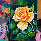 Order Painting Rose Yellow Oil 10 x 15 Flower Hardboard Picture in Frame. matryoshka (azaart). Livemaster. . Pictures Фото №3