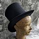 Black satin top hat ' Blue ribbon'. Cylinder. Felt Hats Shop. My Livemaster. Фото №5