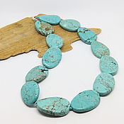 Украшения handmade. Livemaster - original item Beads Turquoise oval 43 cm. Handmade.