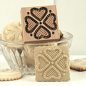 Для дома и интерьера handmade. Livemaster - original item Gingerbread shape four hearts. Stamp for the test. Handmade.