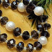 Украшения handmade. Livemaster - original item Necklace Beads Baroque Pearl Black Faceted Crystal and Swarovski. Handmade.