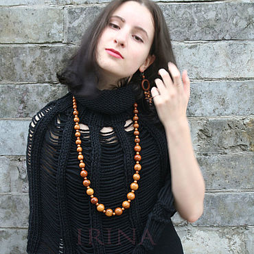 Маленькое черное пончо (neck poncho). IRINA GRUDKINA Handmade Knitwear. Одежда женская ручной работы - Ярмарка Мастеров Одежда женская ручной работы. Ярмарка Мастеров - ручная работа Маленькое черное пончо (neck poncho). Handmade.