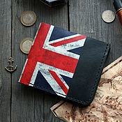 Сумки и аксессуары handmade. Livemaster - original item Leather wallet with a British flag pattern. Handmade.