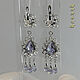 Earrings 'Lavender - Queen' 925 sterling silver, cubic zirconia. VIDEO. Earrings. MaksimJewelryStudio. Ярмарка Мастеров.  Фото №5