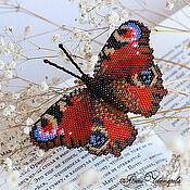 Парная брошь - бабочки "Голубянки Икар"