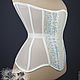 Прозрачный бельевой корсет удлиненный из сетки с мушками. Корсеты. Shi Corset (Анна). Ярмарка Мастеров.  Фото №4
