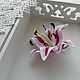  Лилии. Брошь-булавка. Knitted flowers. Ярмарка Мастеров.  Фото №4