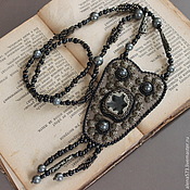 Украшения handmade. Livemaster - original item Pendant made of leather and beads with pyrite memories of the past. Handmade.