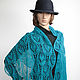 Openwork turquoise scarf, wool stole. Scarves. IRINA GRUDKINA Handmade Knitwear. My Livemaster. Фото №7
