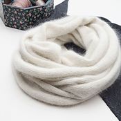 Аксессуары handmade. Livemaster - original item Snood knitted from angora fluffy snood in two turns. Handmade.