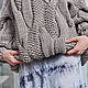 Women's sweater with long sleeves voluminous colors dark beige to order. Sweaters. Kardigan sviter - женский вязаный свитер кардиган оверсайз. Online shopping on My Livemaster.  Фото №2