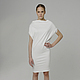 Платье трансформер белое женское MustHave из джерси вискоза хлопок, платье длиной до колен свободного кроя, комфортное, удобное, платье на каждый день, повседневное, универсальное вырез лодочка в офис