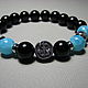 Bracelet of black agate and blue chalcedony talisman 'The Sea'. Bead bracelet. Beautiful gifts for the good people (Alura-lights). My Livemaster. Фото №5