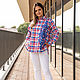 Shirt in men's style blue-red checkered with an ornament. Shirts. NATALINI. Online shopping on My Livemaster.  Фото №2