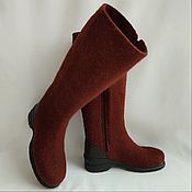 Обувь ручной работы handmade. Livemaster - original item Felted boots with zipper and leather heel h 35-40. Handmade.
