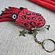 Keychain coin holder made of beads Squid red. Key chain. SilkArt Tatyana. My Livemaster. Фото №4