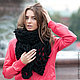 Scarf very large, black with large Palami, Scarves, Moscow,  Фото №1