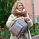  Backpack women's leather gray lilac Wilma Mod. P47 - 141. Backpacks. Natalia Kalinovskaya. My Livemaster. Фото №6
