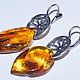Order Amber earrings with inclusions (mosquito and spider). podaro4ek22. Livemaster. . Earrings Фото №3